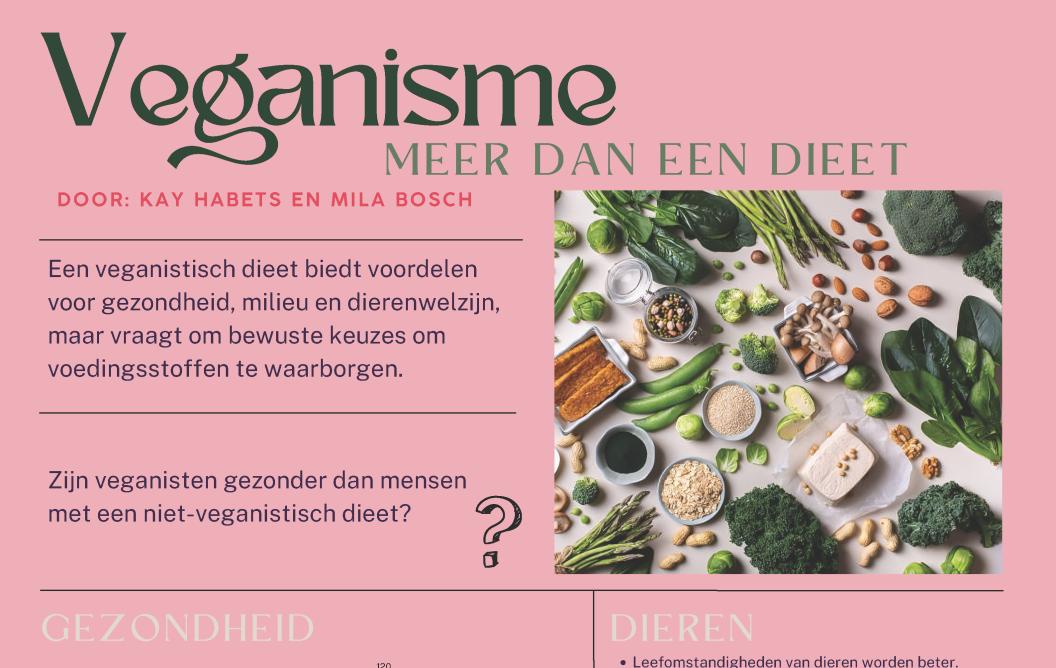 Winnende poster profielwerkstuk posterfair 2025 Veganisme van Kay Habets en Mila Bosch